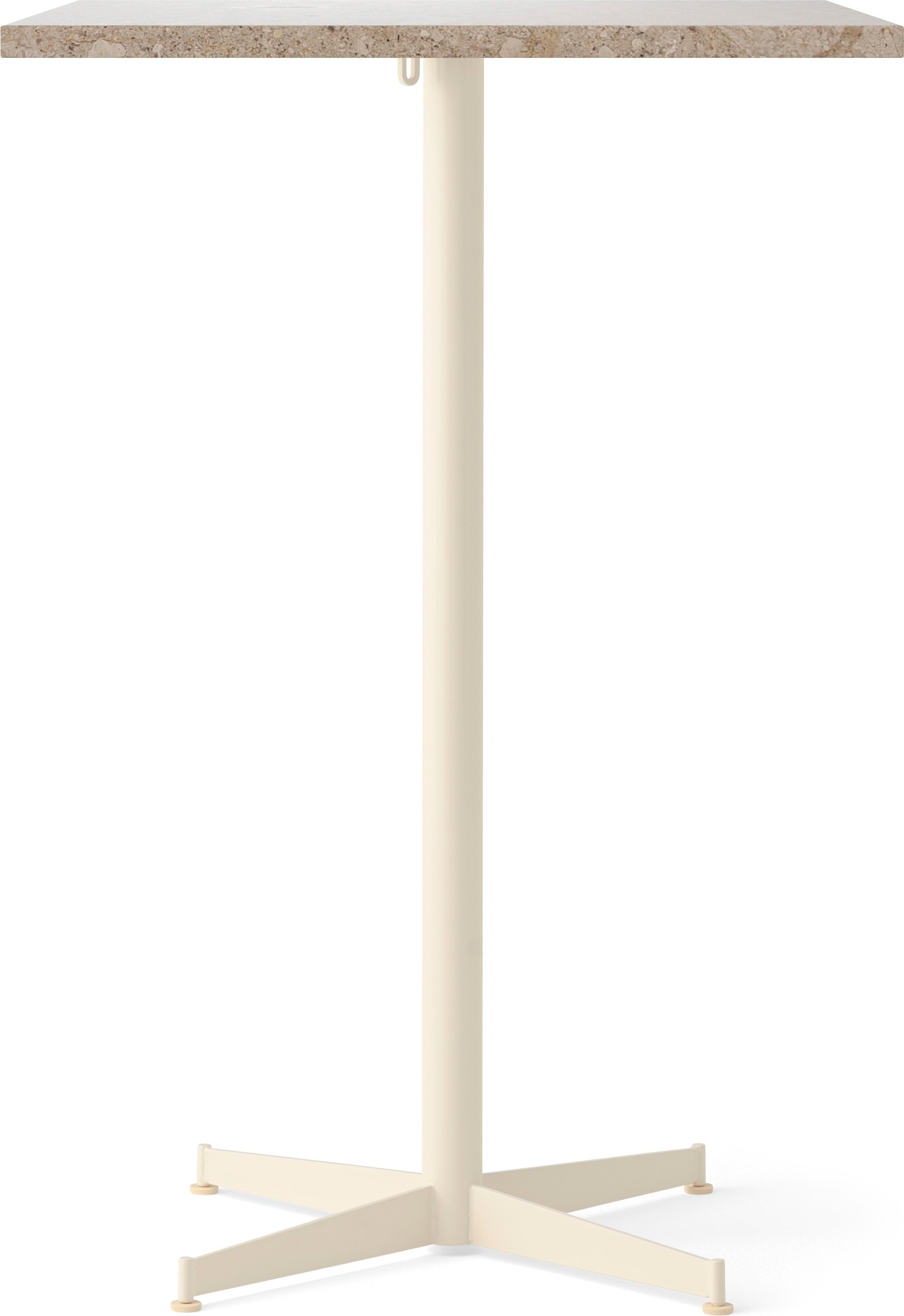 Stół barowy z kremową podstawą Nook Star Base Kunis Breccia kwadratowy 103 cm