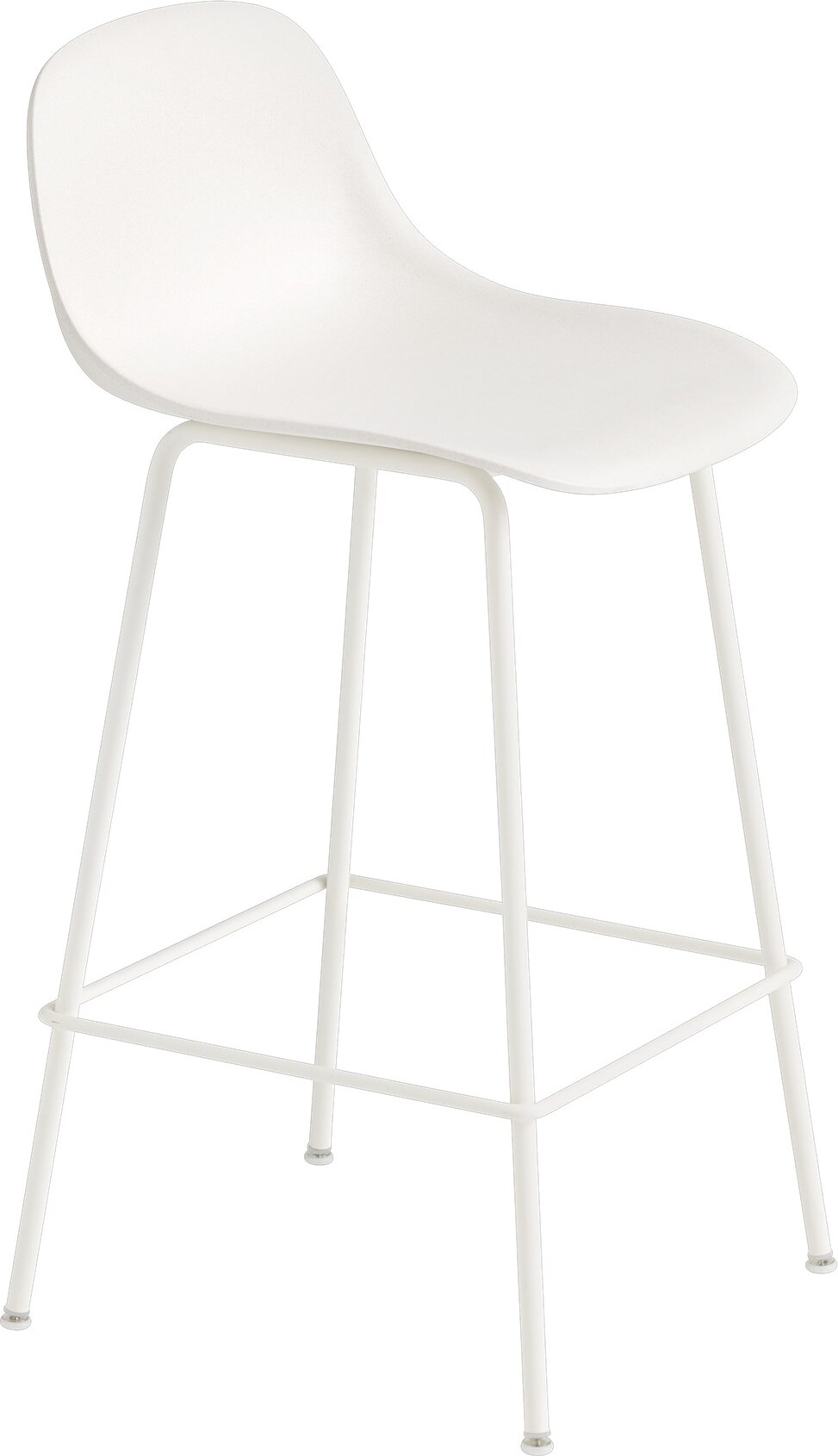 Stołek Fiber Tube 65 cm biały z oparciem