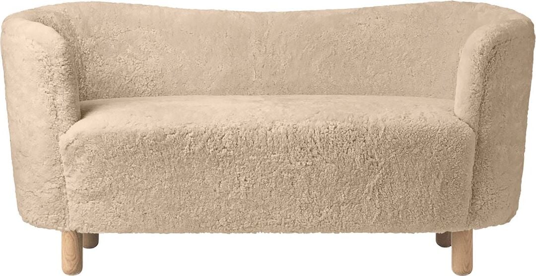 Sofa Mingle Sheepskin miodowa na dębowych nogach
