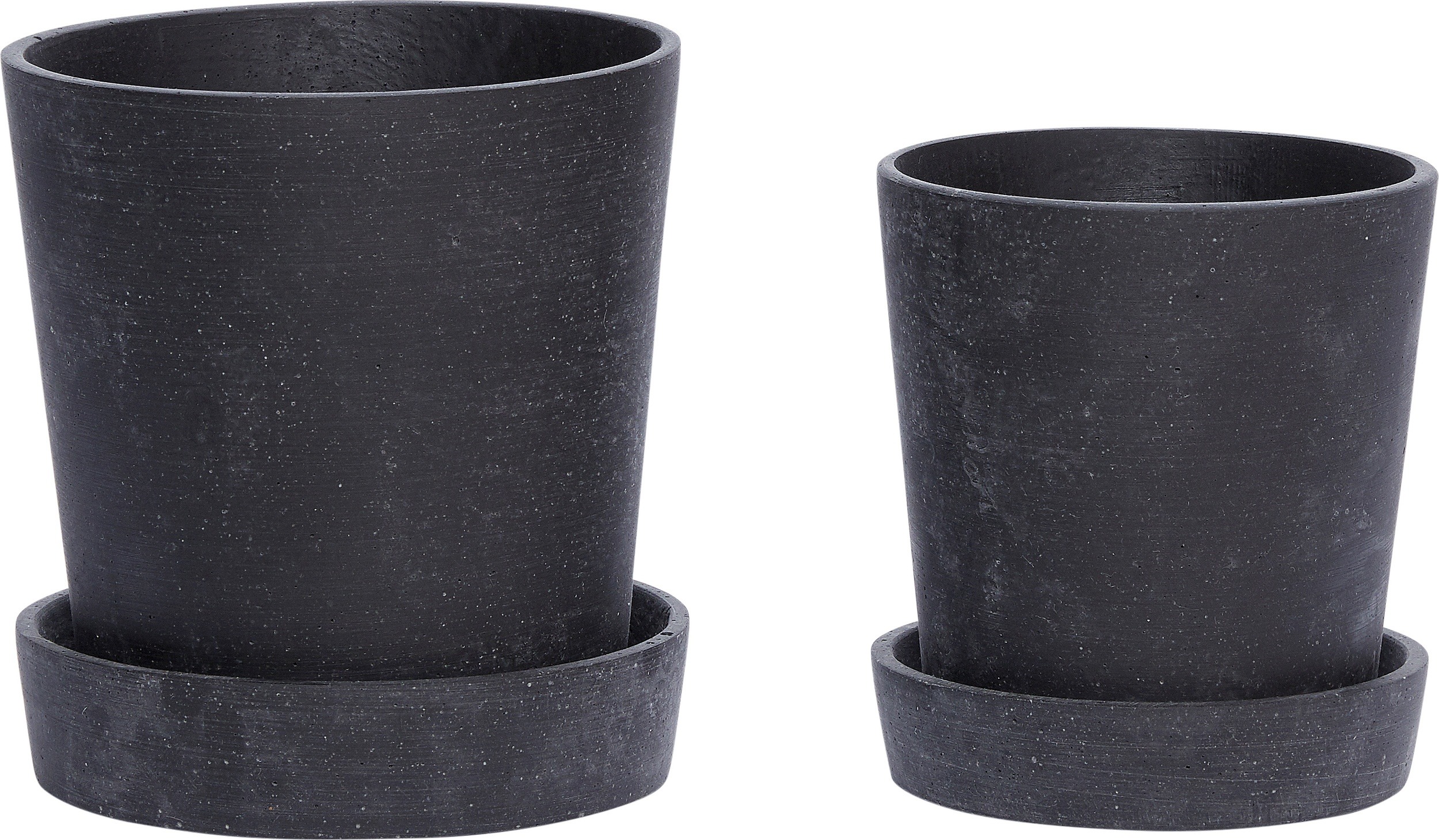 Doniczka Hübsch antracytowa kamienna z podstawką 2 szt.