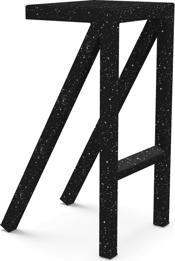 Stołek barowy Bureaurama 74 cm czarno-biały