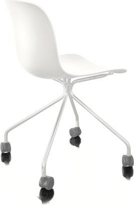 Krzesło Troy 4 star na kółkach polipropylen lakierowane białe