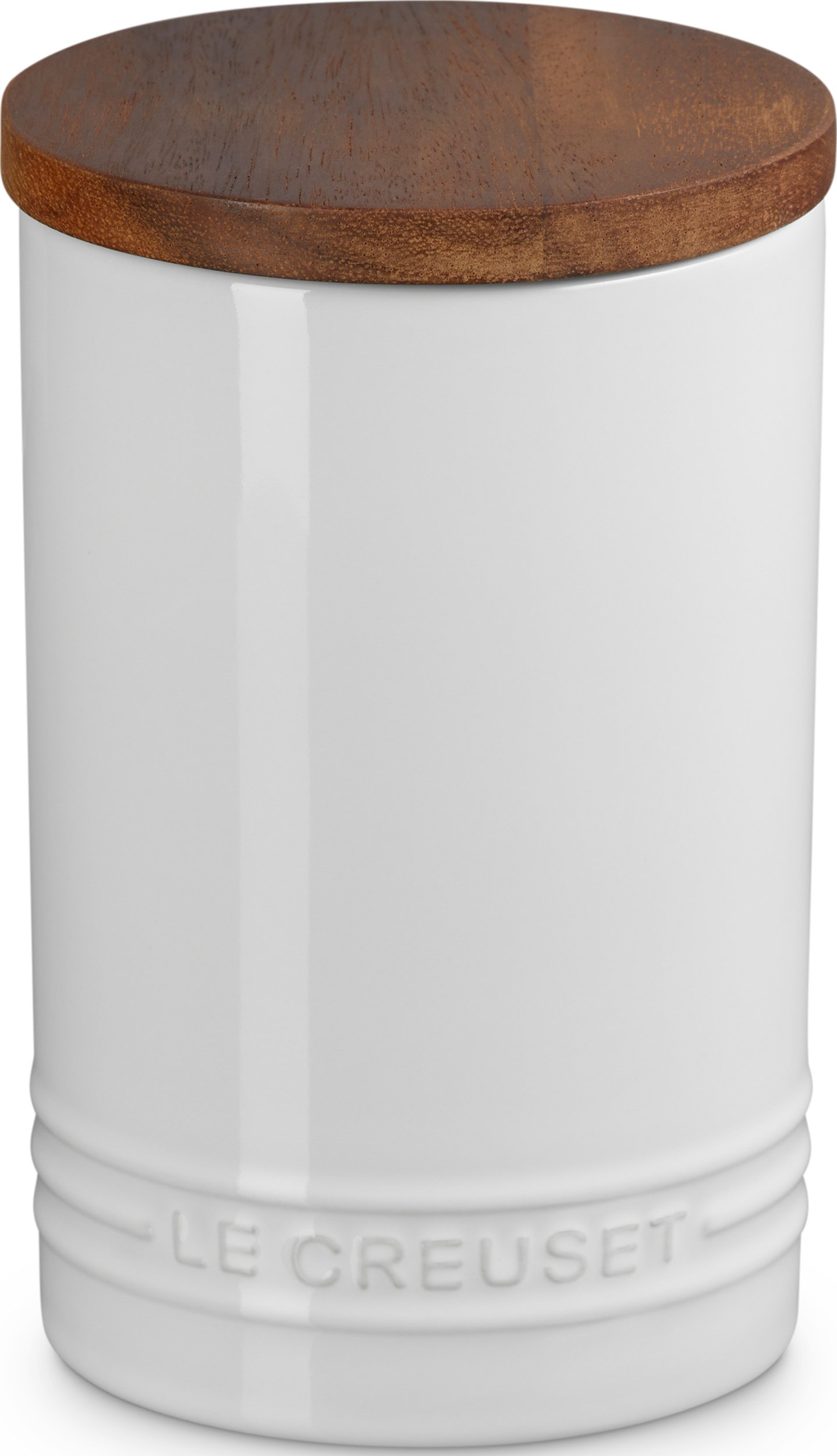 Pojemnik kuchenny z drewnianą pokrywką Le Creuset 770 ml biały