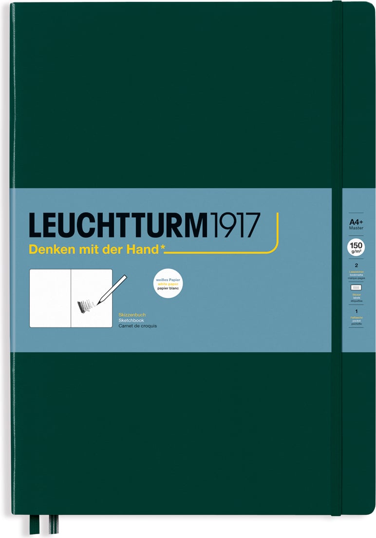 Szkicownik w twardej oprawie Leuchtturm 1917 A4+ 112 stron leśna zieleń 150 g/m²