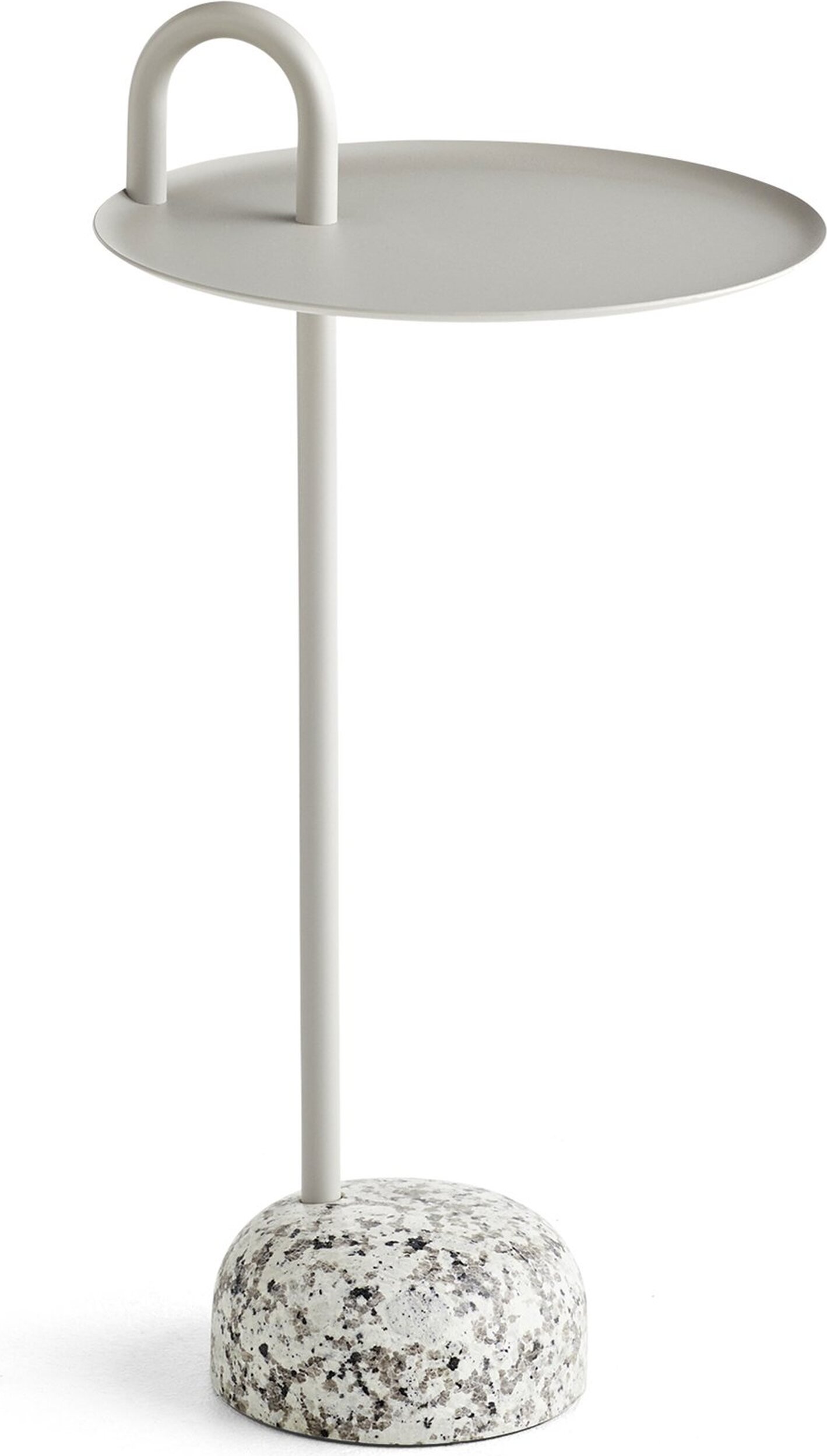 Stolik boczny Bowler 36 cm beżowy z granitową podstawą