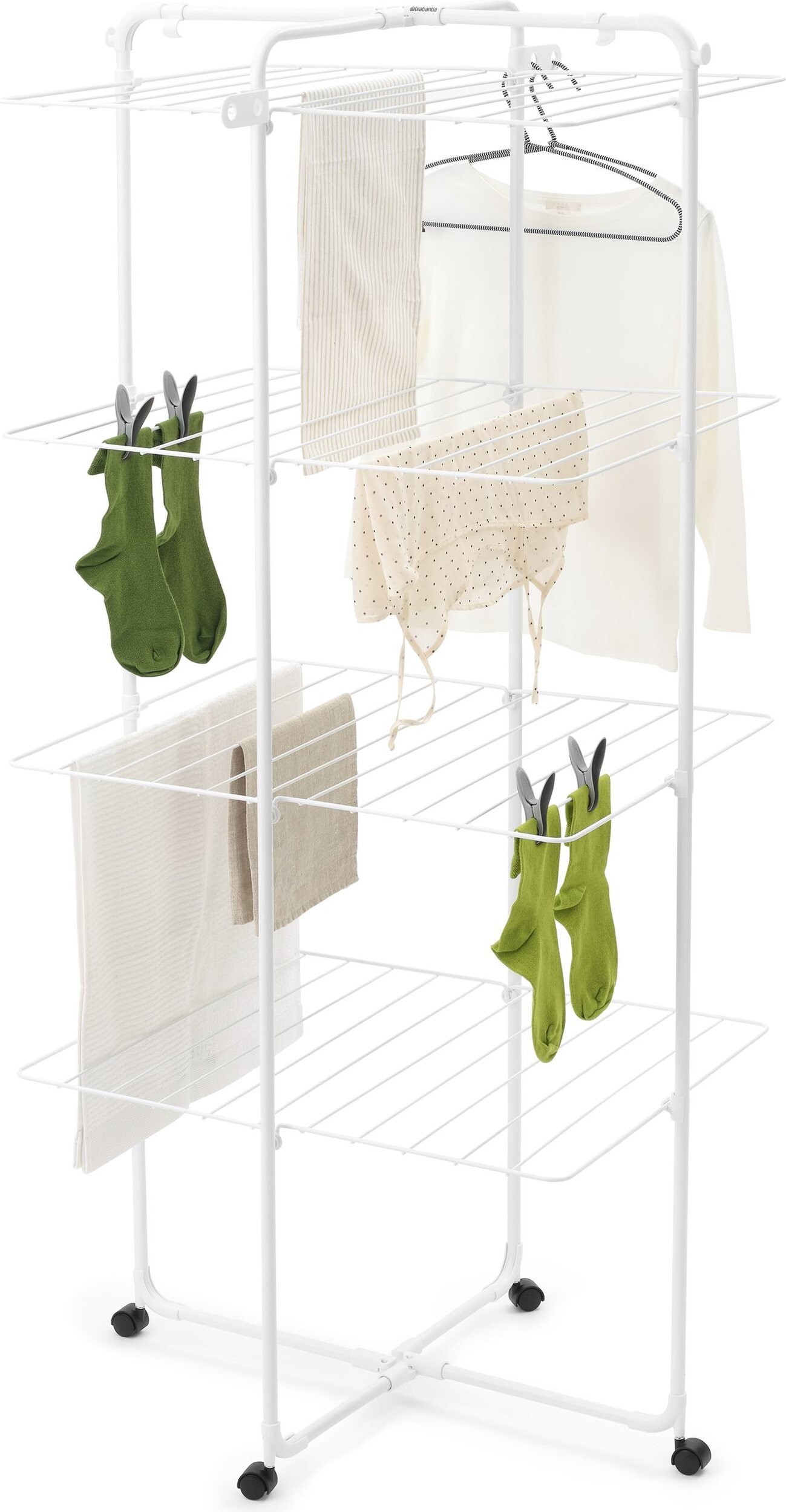 Suszarka do ubrań Hangon Tower biała czteropoziomowa