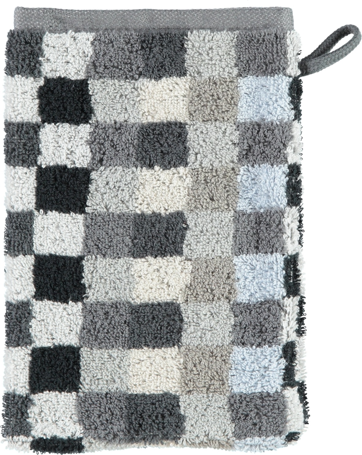 Rękawica kąpielowa Unique szachownica 16 x 22 cm antracytowa