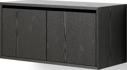 Szafka wisząca z 2 drzwiczkami New Works 38 cm czarny jesion