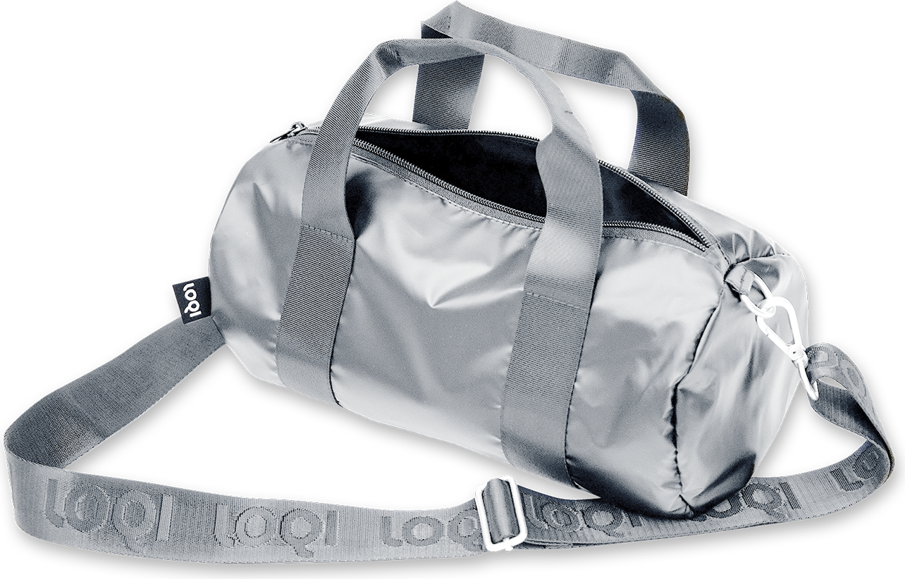 Torba LOQI Weekender Fashion Metallic S srebrna