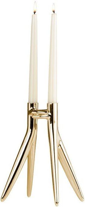 Świecznik Abbracciaio lśniący złoty