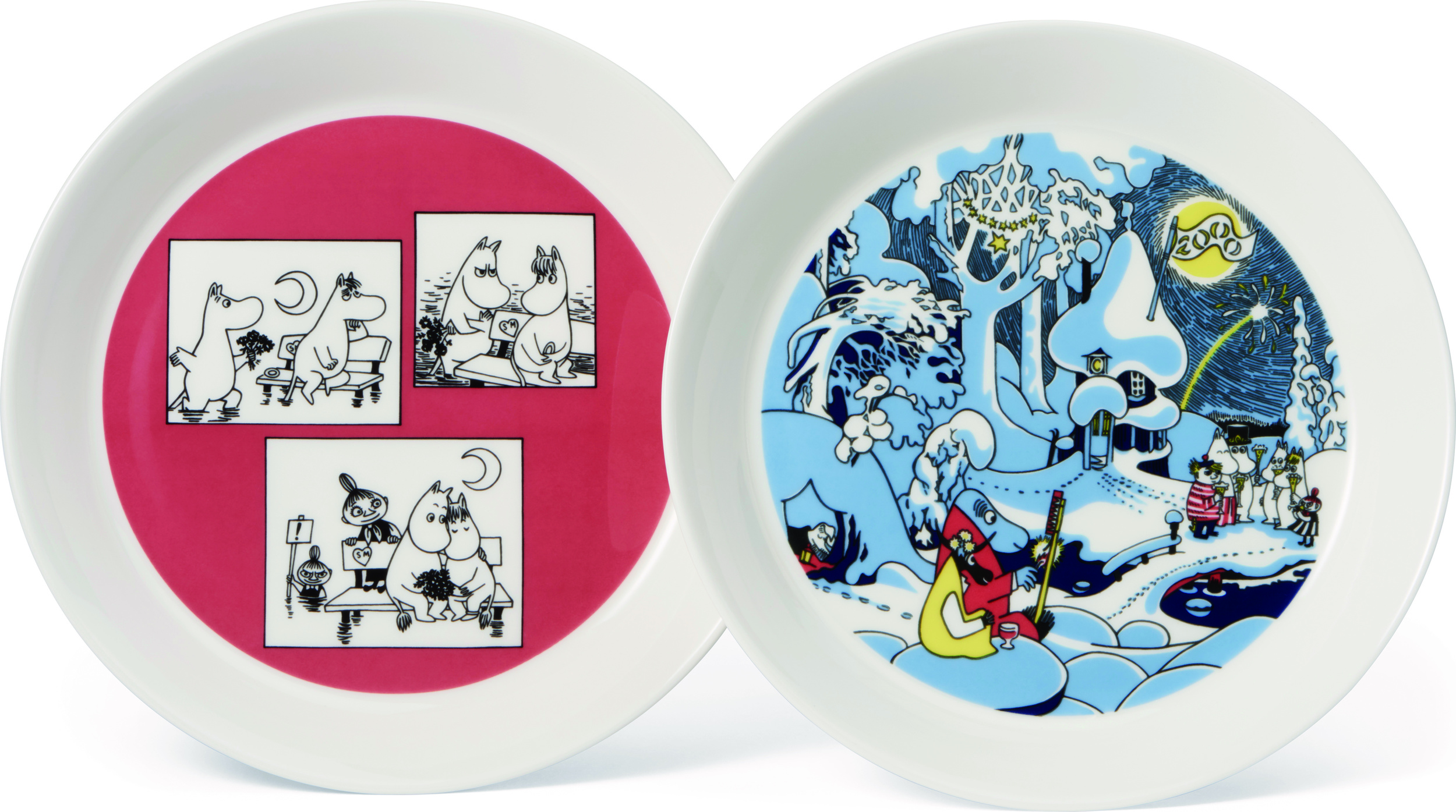 Talerze Arabia Finland Muminki Millenium & Rose 19 cm 2 szt.