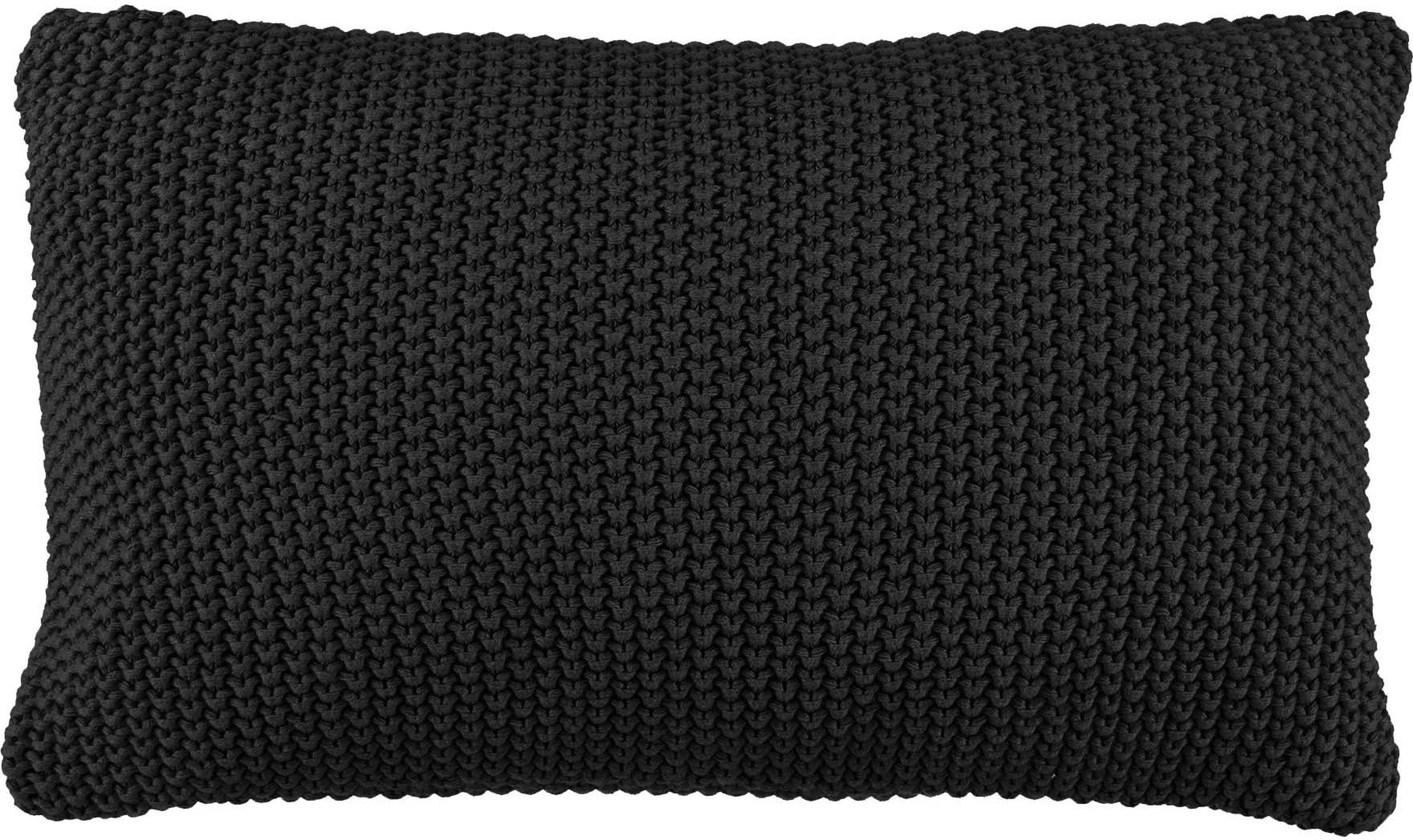 Poduszka Nordic Knit 30 x 60 cm czarna z bawełny organicznej