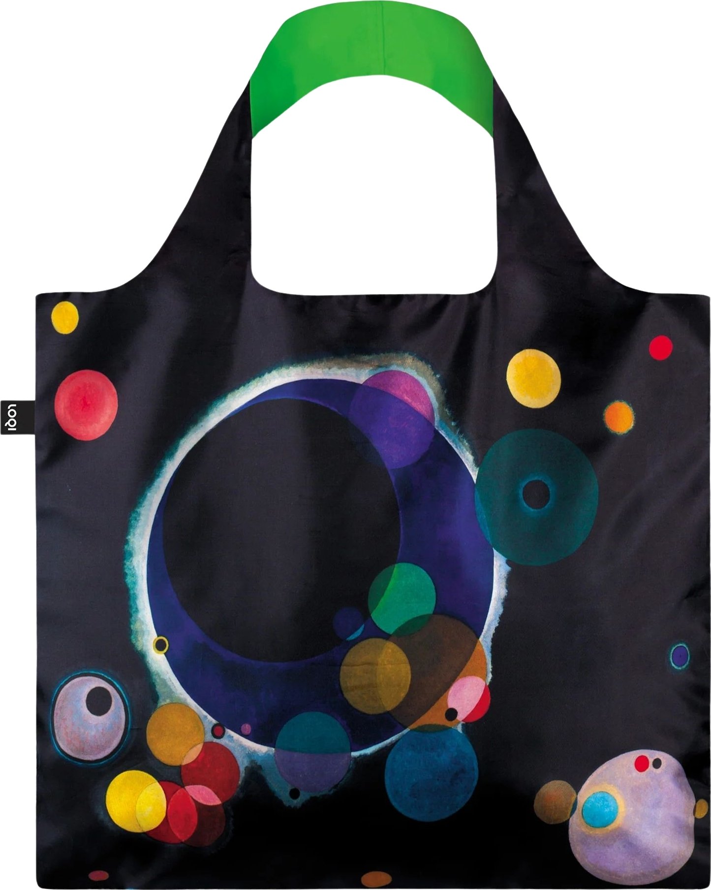 Torba LOQI Museum Wassily Kandinsky Several Circles neonowa zieleń z recyklingu
