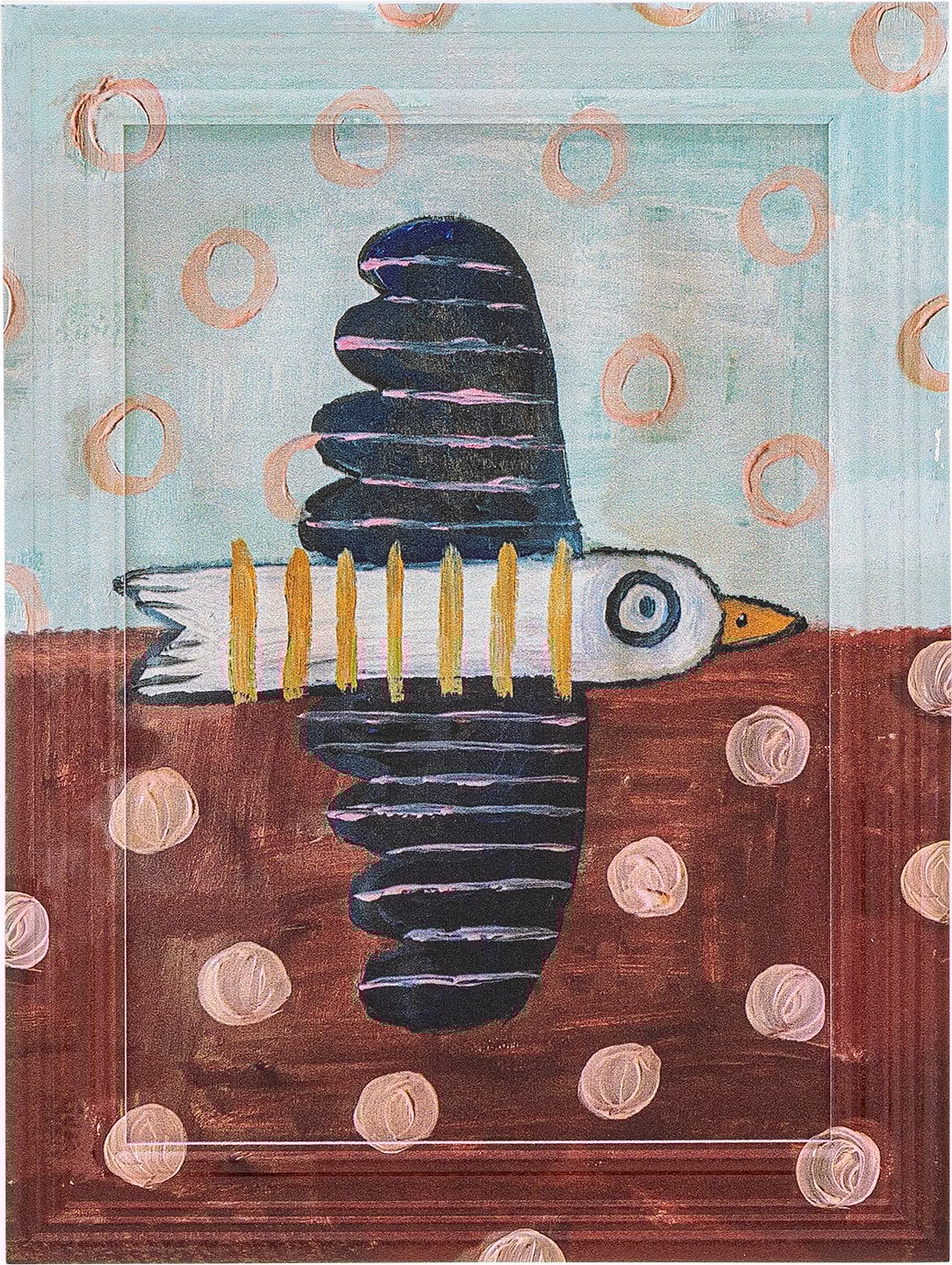 Obraz w ramie Brett Birdy 30 cm niebiesko-czerwony