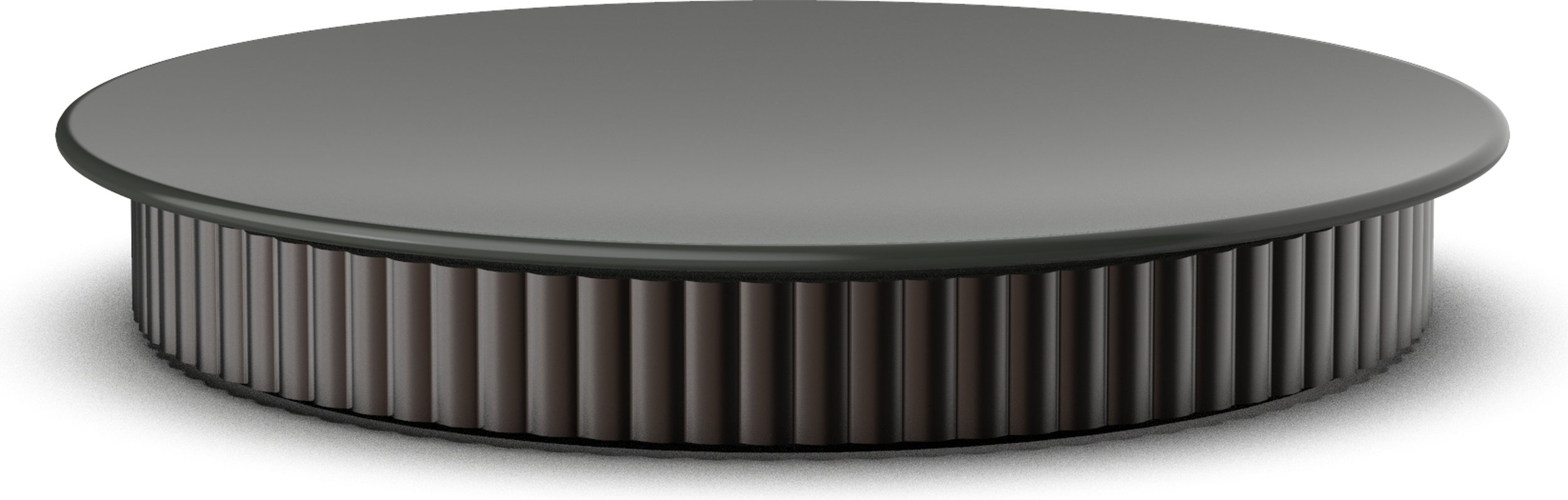 Taca łazienkowa Of Line 18 cm czarna z brązową podstawą