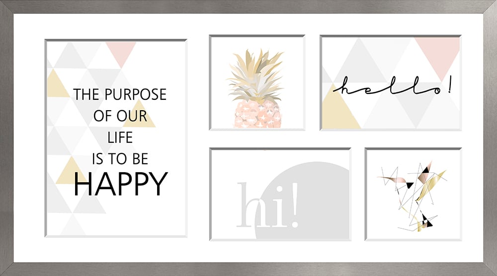 Ramka na 5 zdjęć Sanremo 27 x 51 cm srebrna