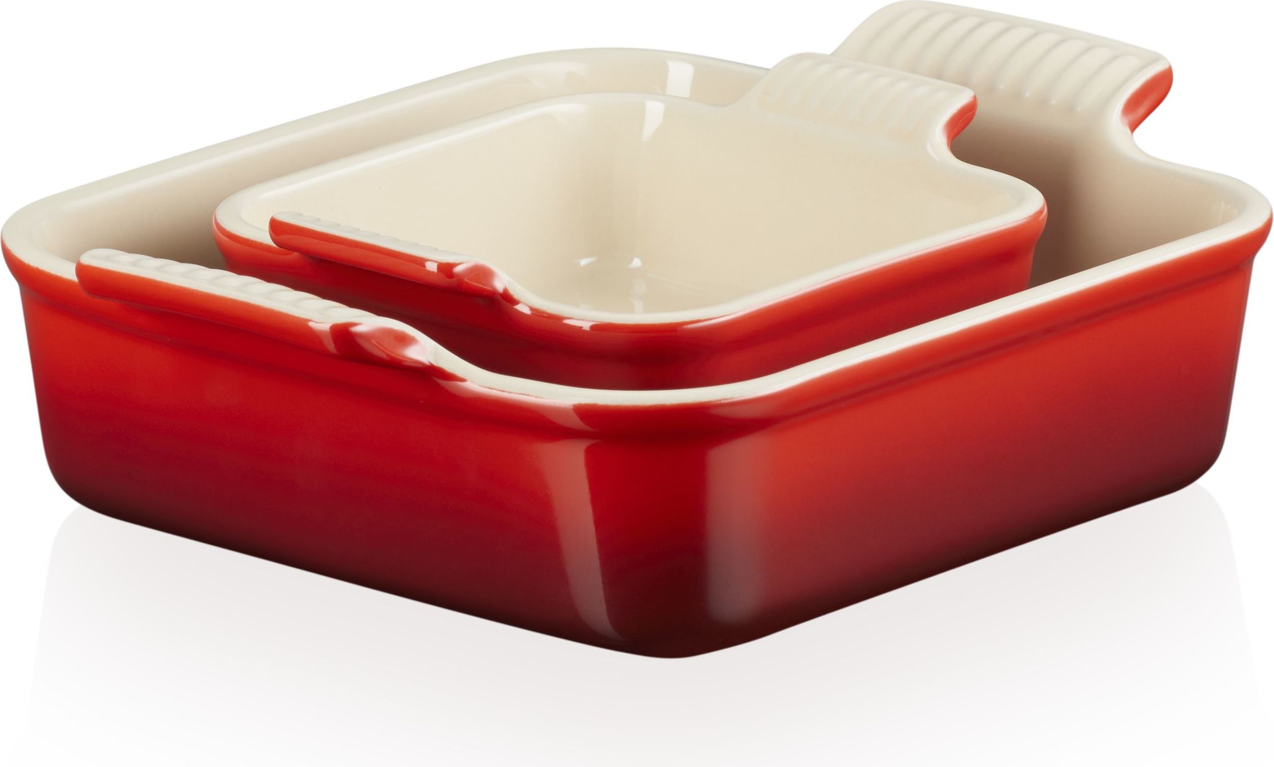 Formy do pieczenia Le Creuset kwadratowe 13 + 20 cm wiśniowe 2 szt.