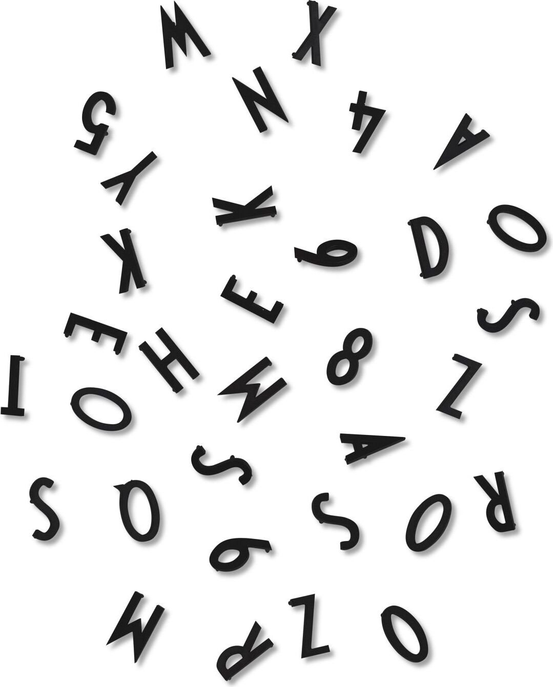 Litery i cyfry do tablicy Design Letters małe czarne 132 el.
