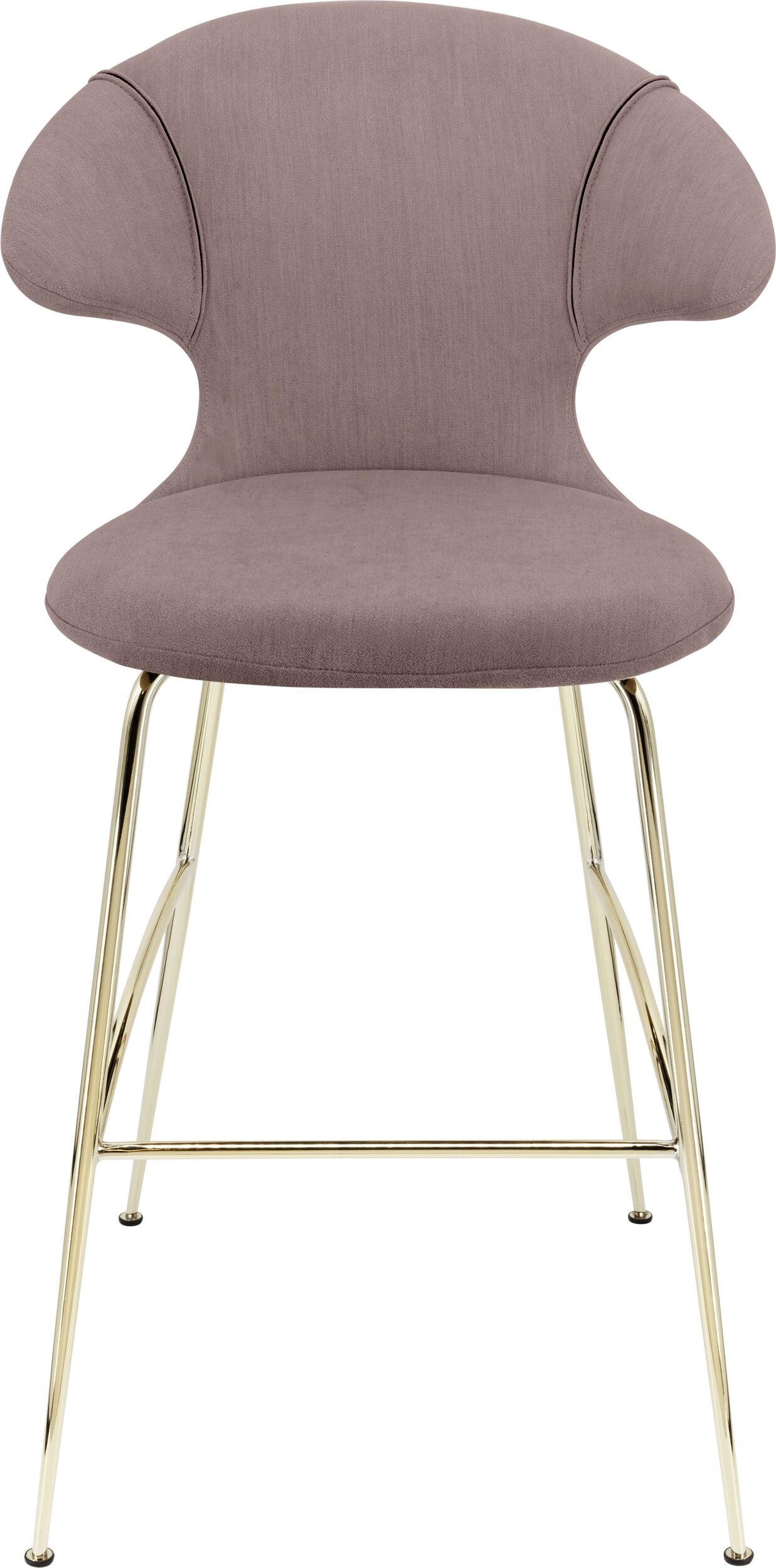 Krzesło barowe Time Flies brązowoszare na mosiężnych nogach