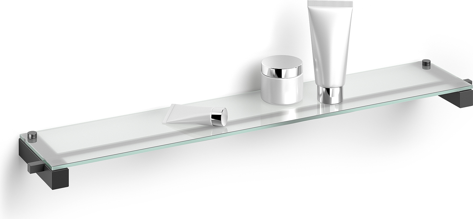 Półka łazienkowa Carvo stal malowana proszkowo czarna