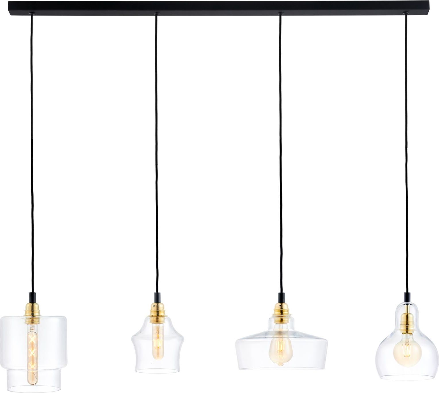 Lampa wisząca listwa Longis 4 czarno-złota