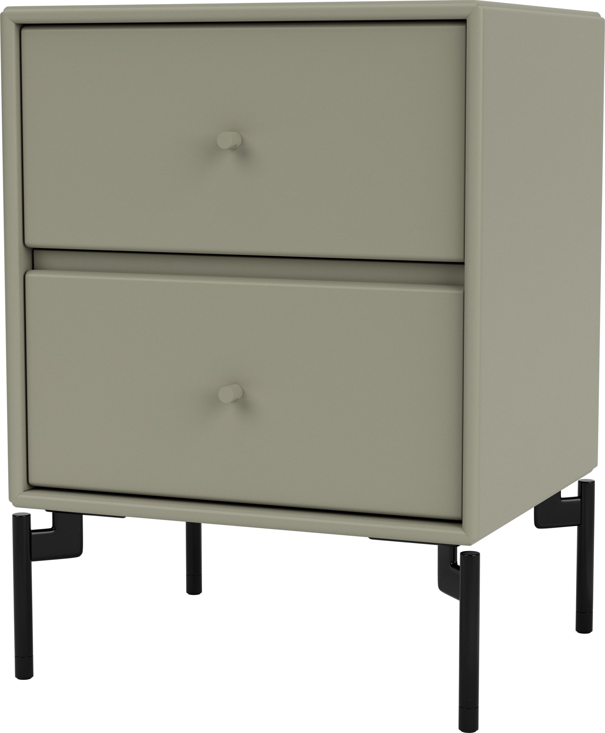 Szafka nocna Drift brązowozielona na czarnych nogach