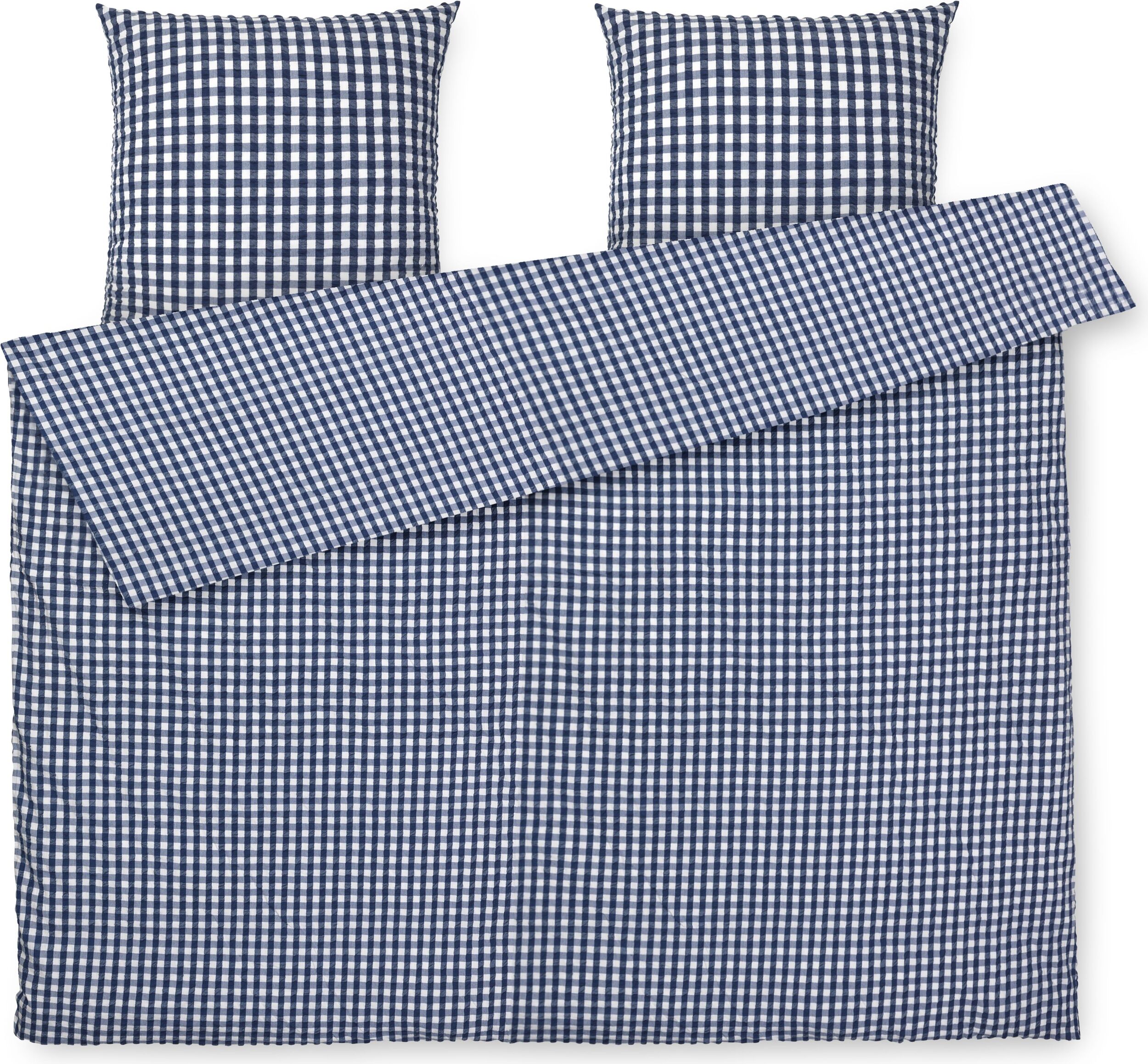 Pościel Bæk & Bølge 200 x 220 cm ciemnoniebieska z 2 poszewkami na poduszki 60 x 63 cm