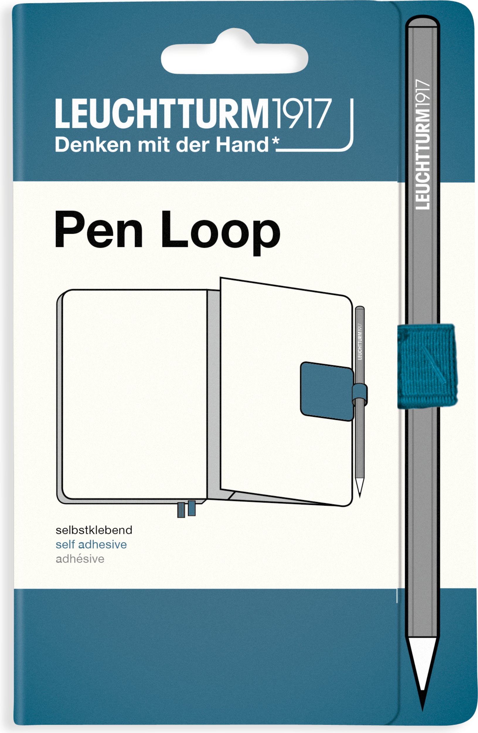 Uchwyt samoprzylepny na długopis Leuchtturm 1917 niebieskoszary