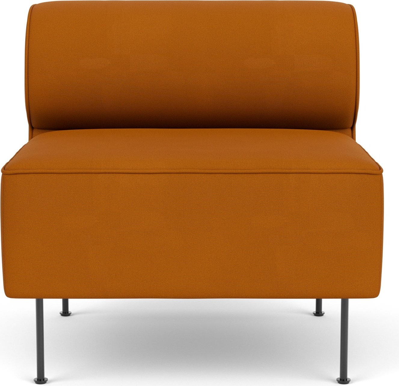 Element środkowy sofy modułowej Eave 80 cm ciemnopomarańczowy na czarnych stalowych nogach