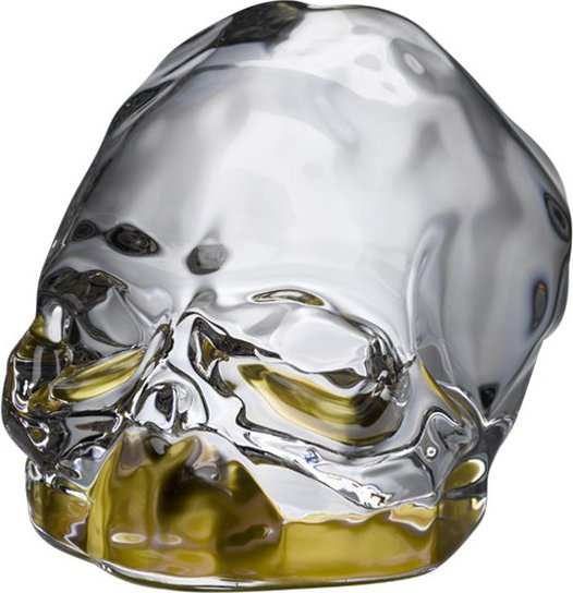 Figurka dekoracyjna Memento Mori czaszka S ze złotymi detalami