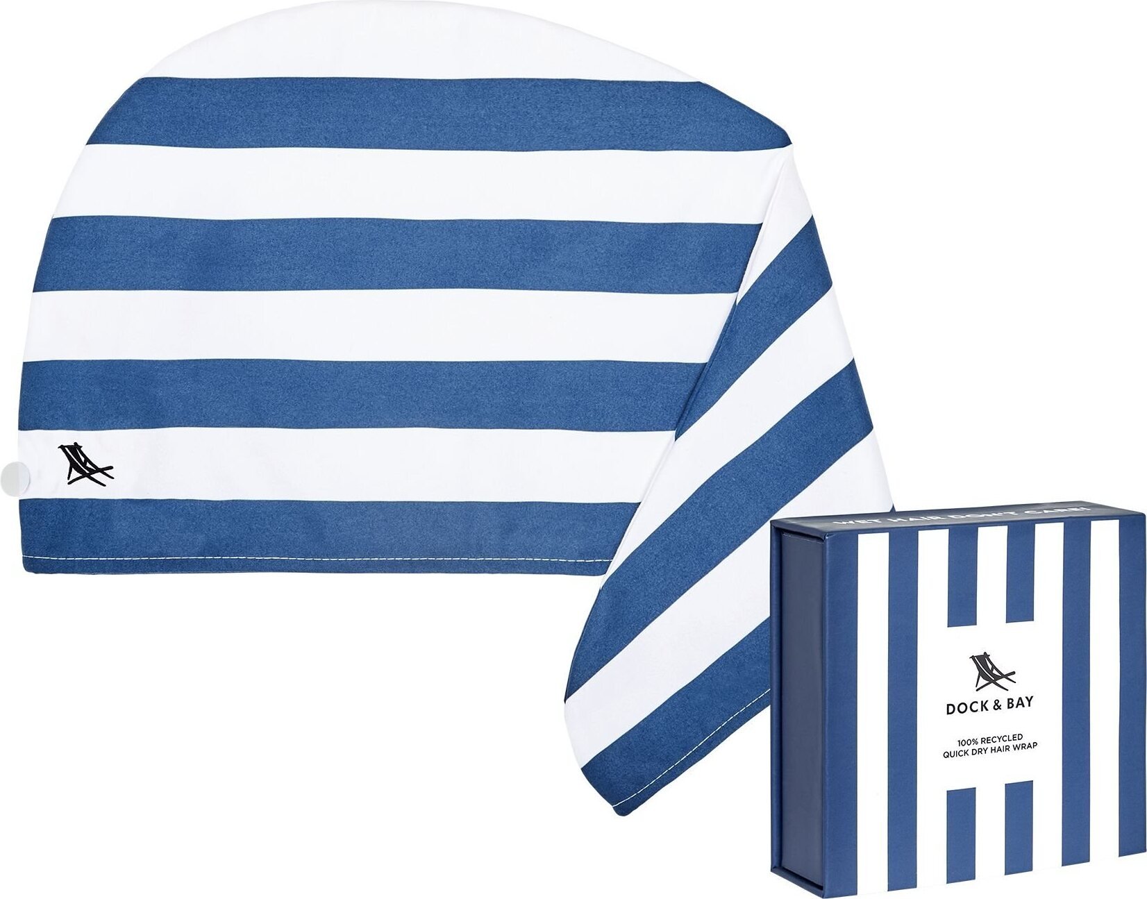 Turban do włosów Dock & Bay granatowy