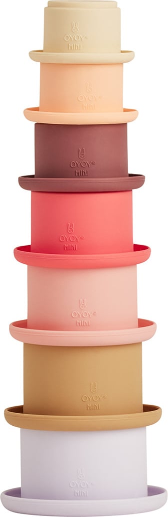 Zabawka kubeczki do układania Tawa ciepłe kolory 7 szt.