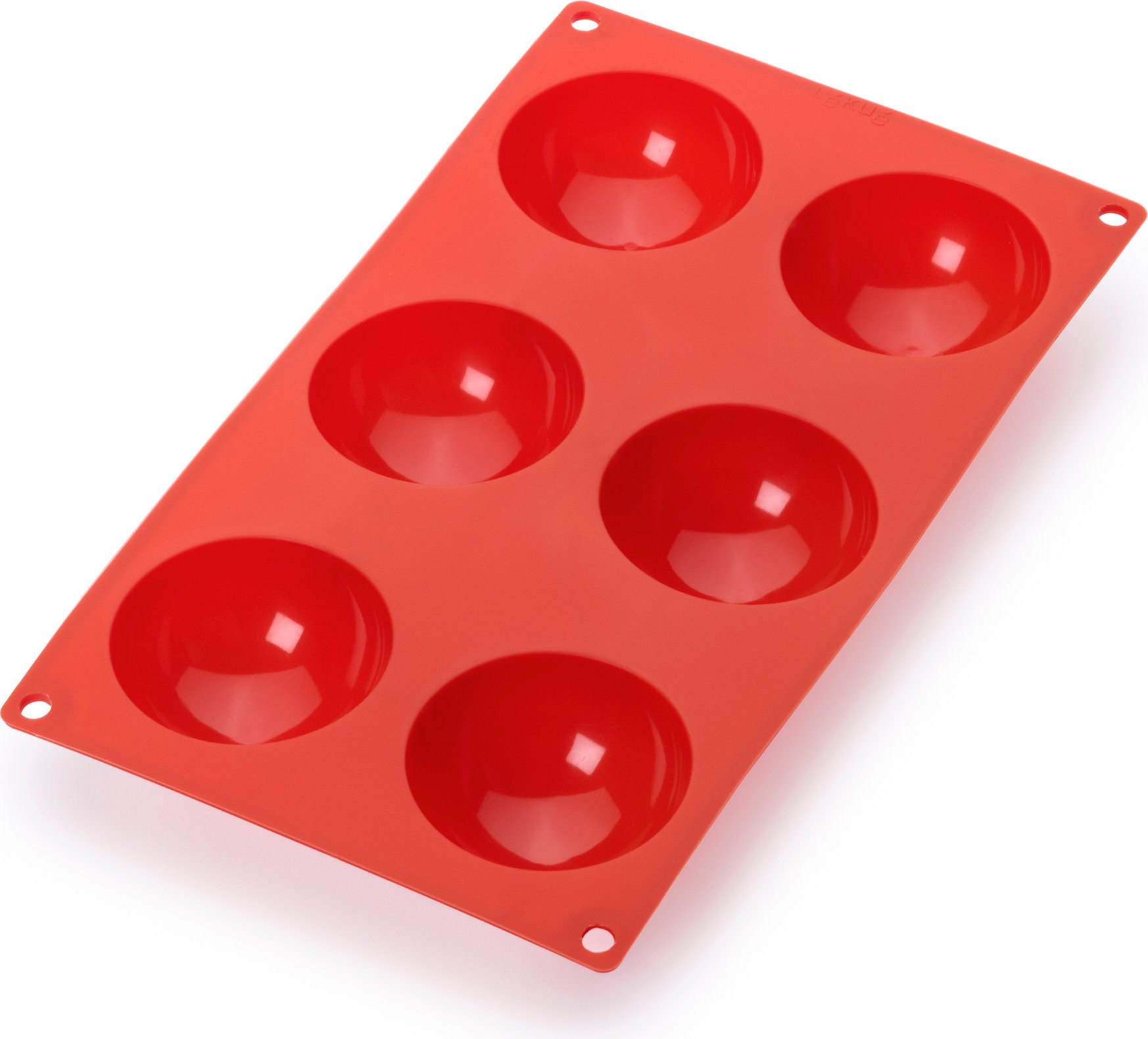Forma do pieczenia Lekue półkule czerwona silikonowa