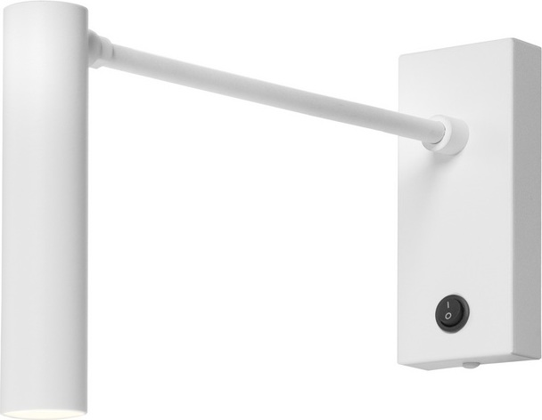 Kinkiet Roll biały z wysięgnikiem