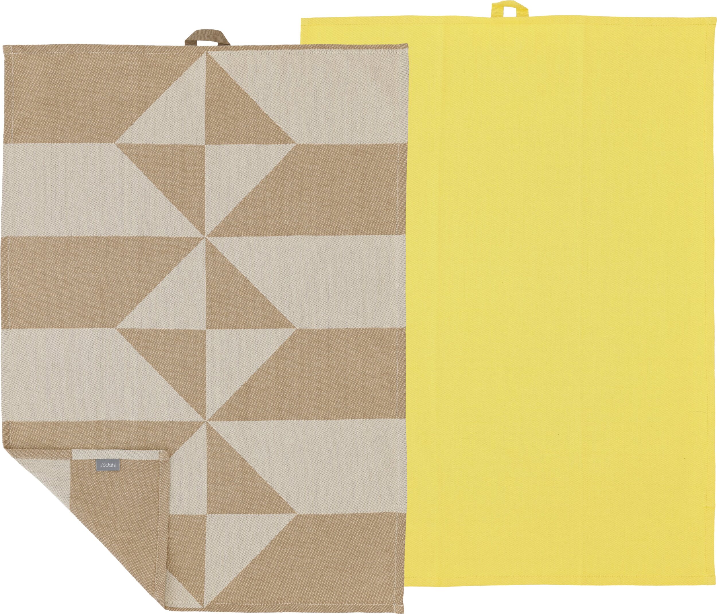 Ścierki kuchenne Twist 50 x 70 cm beżowo-żółte 2 szt.