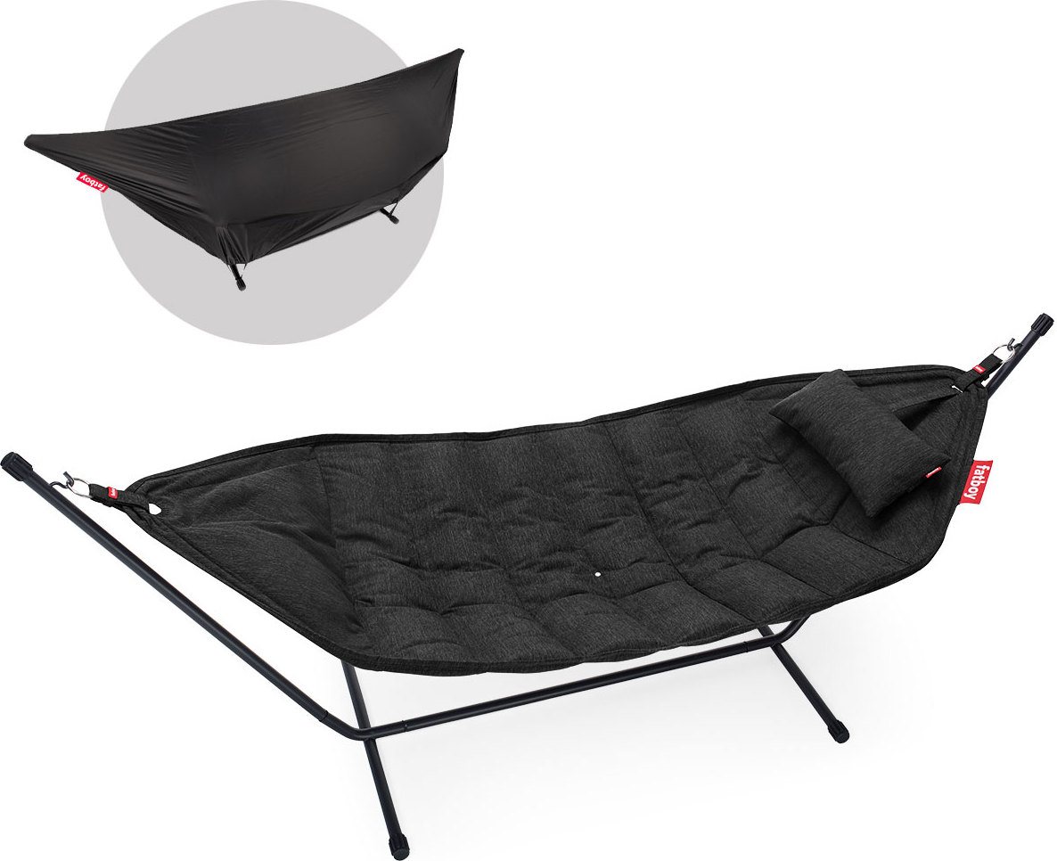 Hamak Headdemock Superb Deluxe szary ze stojakiem, poduszką i pokrowcem