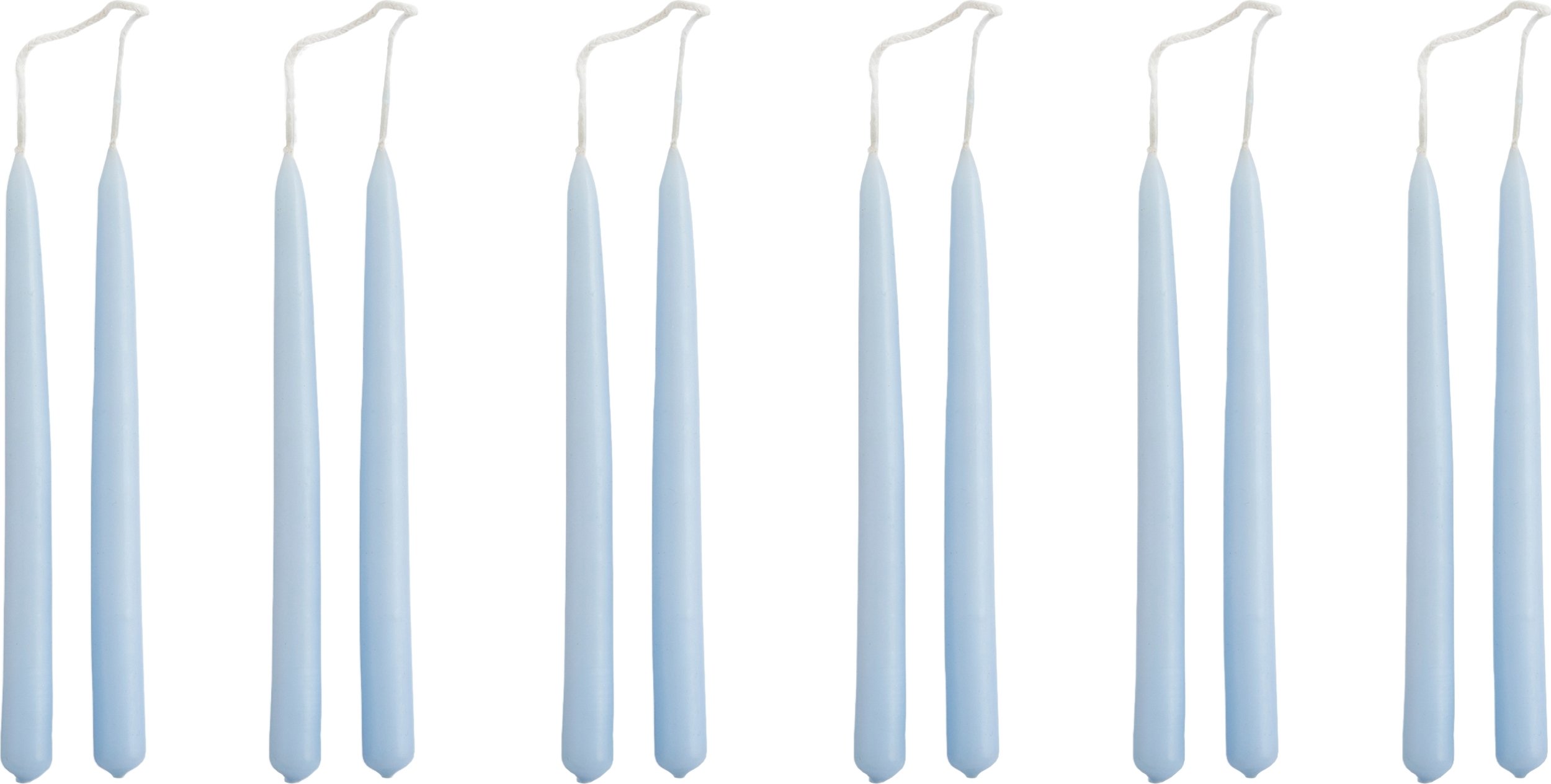 Świece Mini Conical jasnoniebieskie 12 szt.
