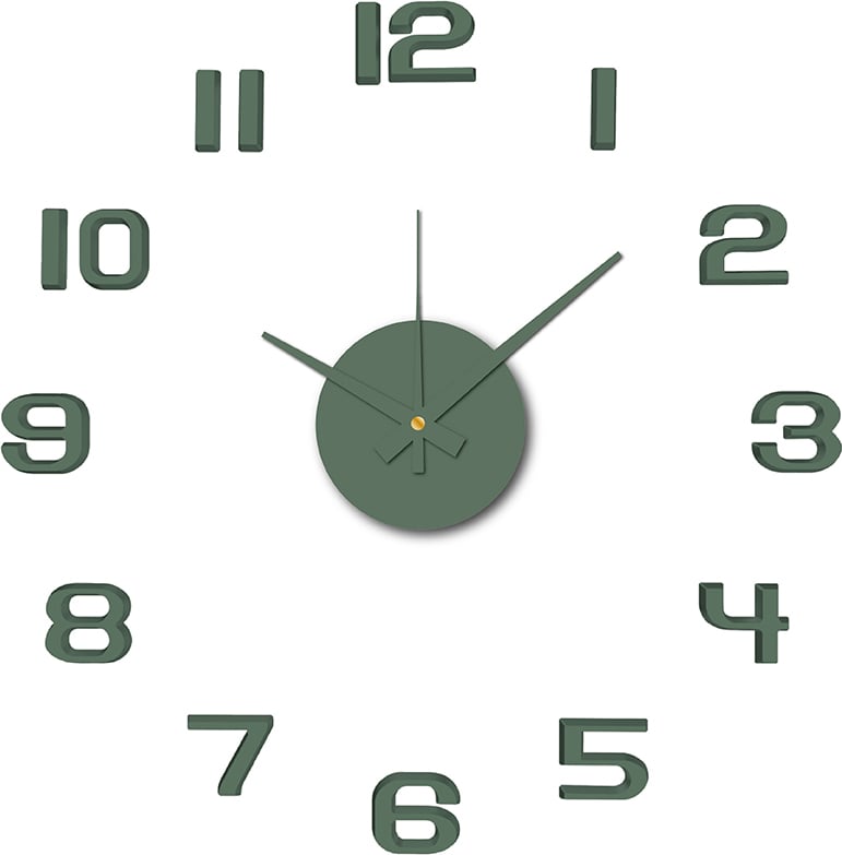 Zegar ścienny Sunset Numbers leśna zieleń