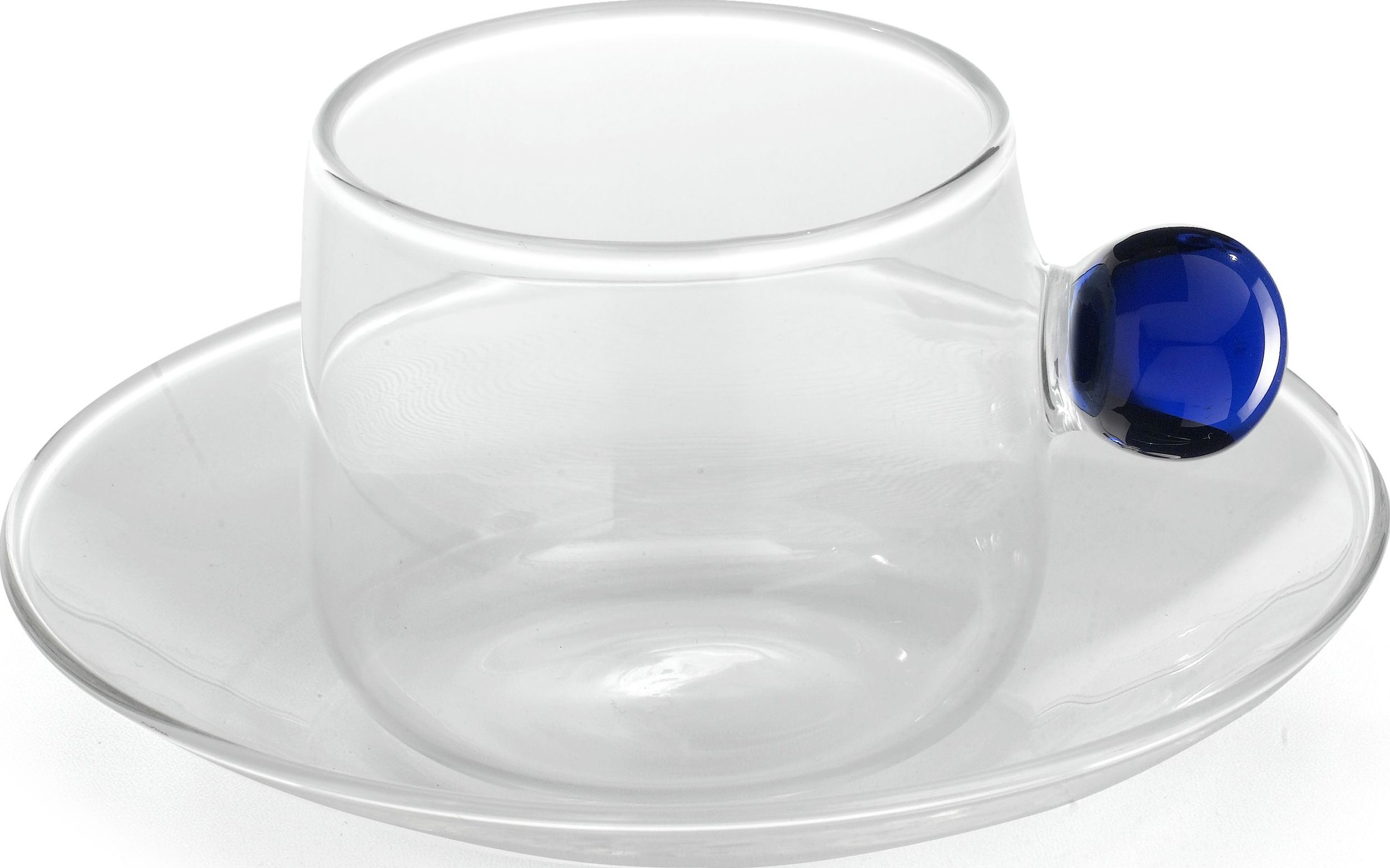 Filiżanka do herbaty Bilia 220 ml niebieska ze spodkiem