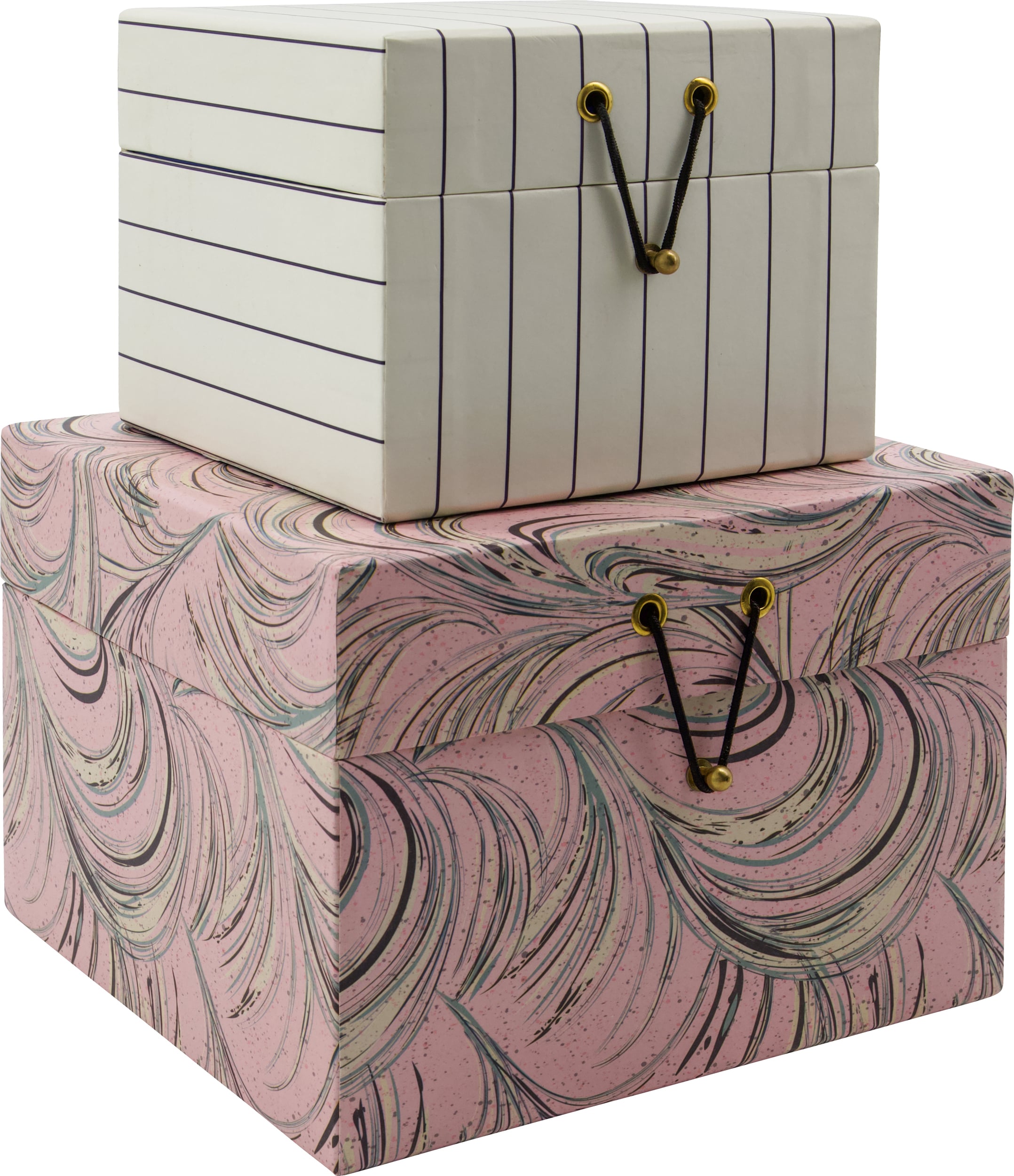 Pudełka do przechowywania HDKeep białe i różowe 2 szt.