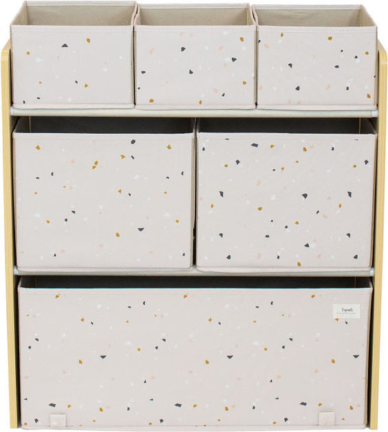 Regał Terrazzo jasnoróżowy z pojemnikami