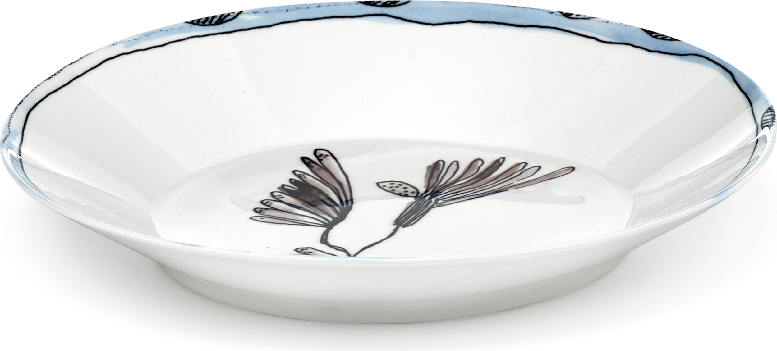 Talerz głęboki Midnight Flowers Camelia Aubergine 22 cm