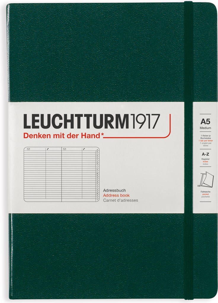 Adresownik Leuchtturm 1917 A5 leśna zieleń
