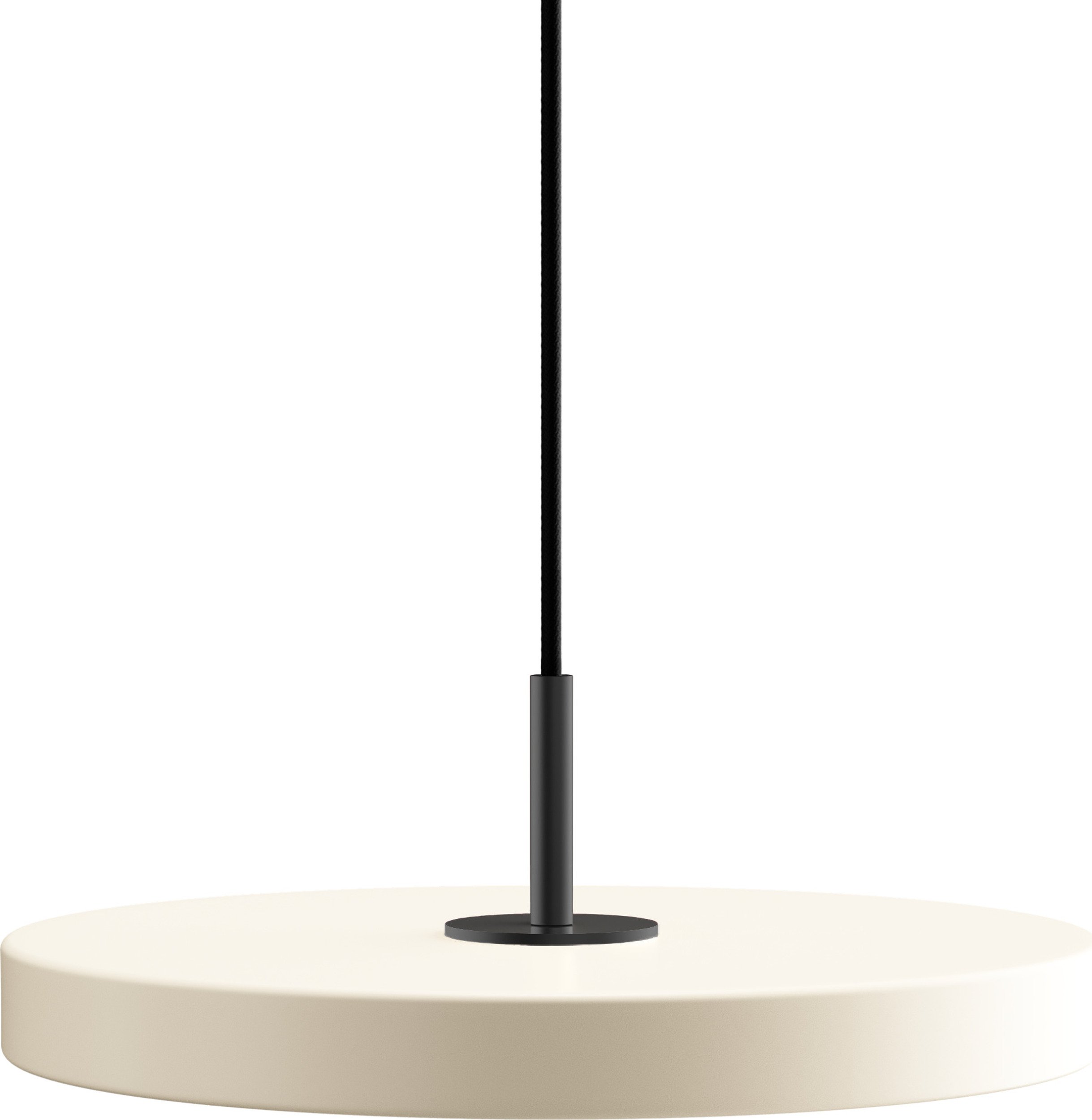 Lampa wisząca Asteria Plus 31 cm perłowa biel z czarnym mocowaniem