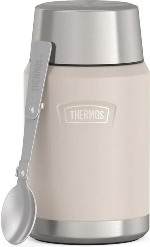 Termos obiadowy ze składaną łyżką Icon 710 ml beżowoszary 2 el.