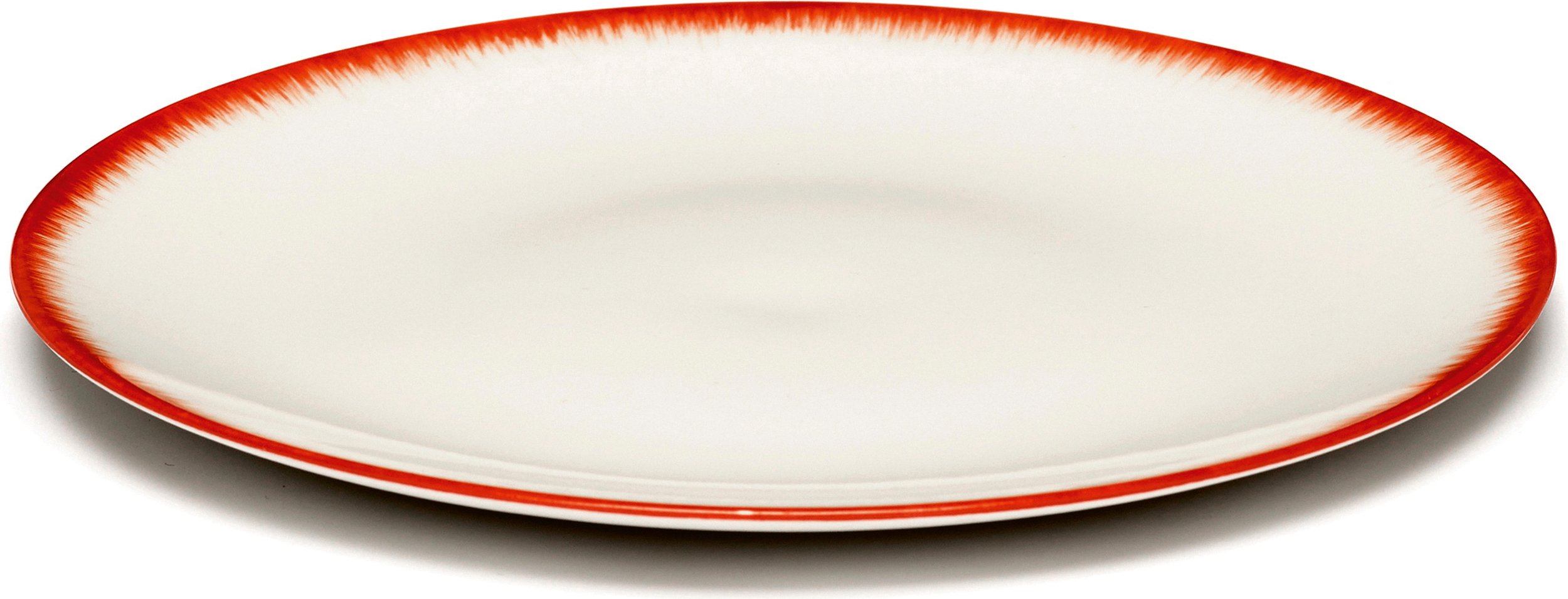 Talerz deserowy Dé 2 14 cm czerwono-biały