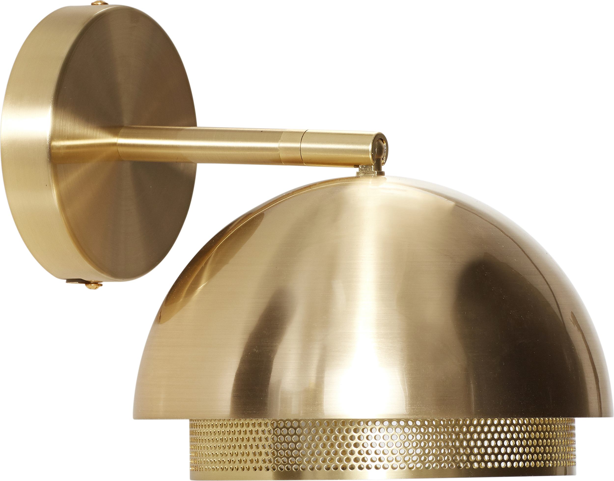 Kinkiet Hübsch złoty z ażurowym dołem