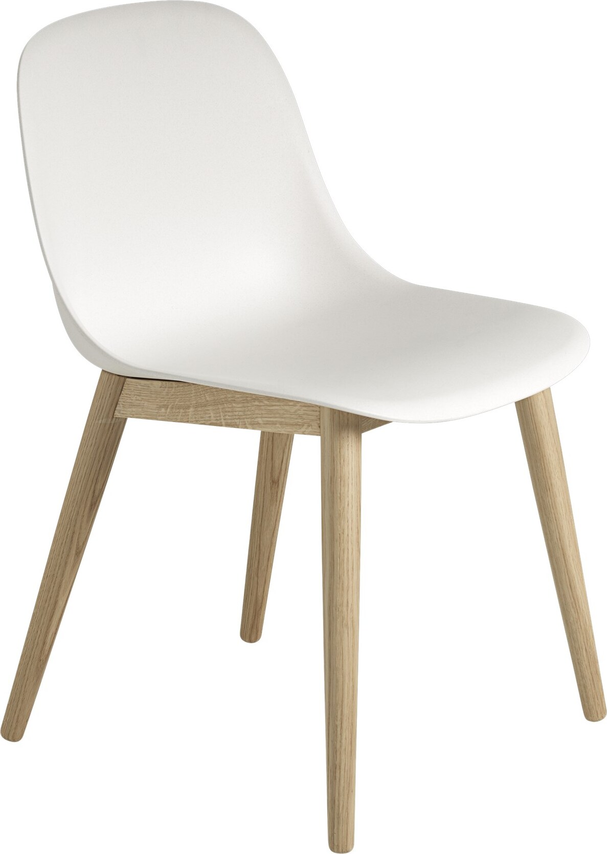 Krzesło Fiber białe na drewnianych nogach