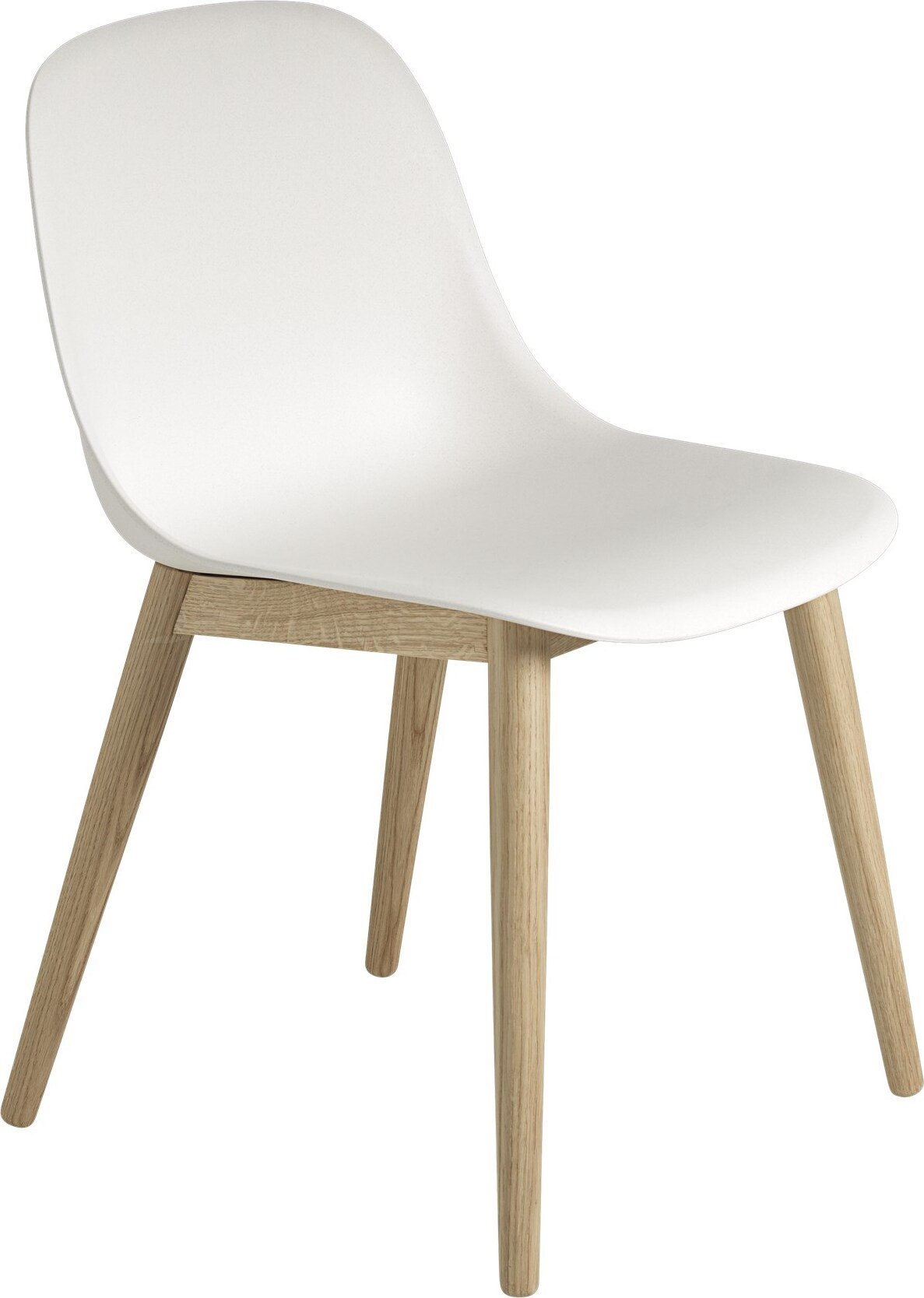 Krzesło Fiber białe na drewnianych nogach