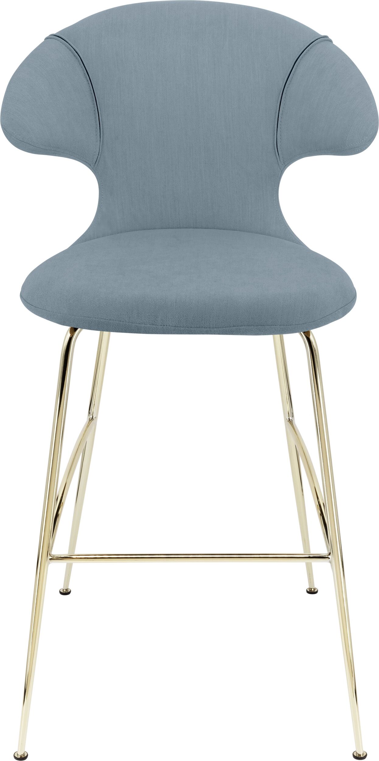 Krzesło barowe Time Flies błękitne na mosiężnych nogach
